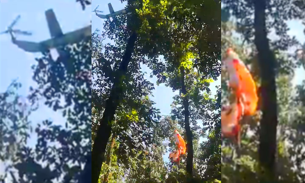 Friss videó a mentésre hívott, ám mégis balesetet okozó honvédségi helikopterről