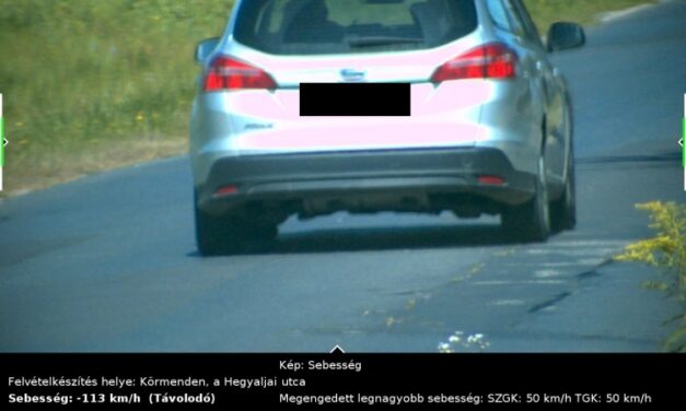 Negatív rekord lakott területen belül – 50 km/h helyett 113 km/h sebességgel közlekedett a sofőr