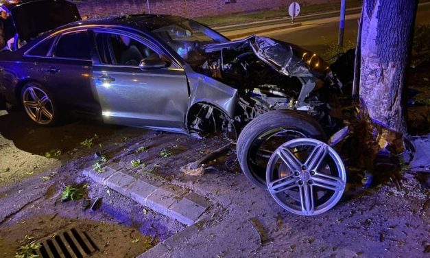 Durva balesetek Pest megyében: Szigetszentmiklóson fának csapódott egy Audi, a 2. kerületben két autó ütközött frontálisan – fotók a helyszínről