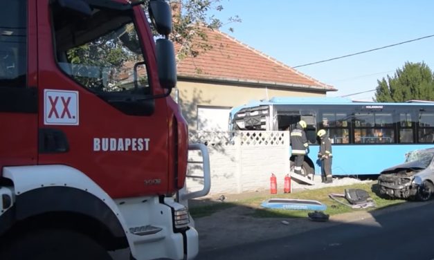 Lakóház kerítésének ütközött egy busz Gyálon, mindeközben az M7-esen is busz balesetezett, többen megsérültek