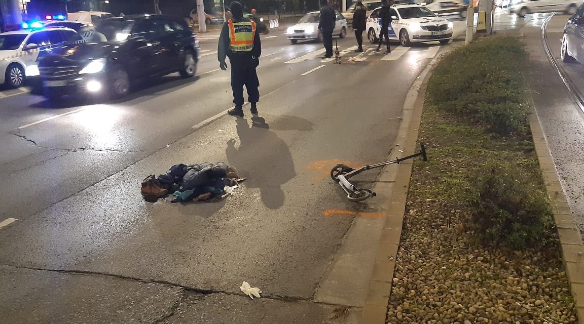Elgázoltak egy rollerest a Hungária körúton, Budapesten – Sokkoló fotók a helyszínről