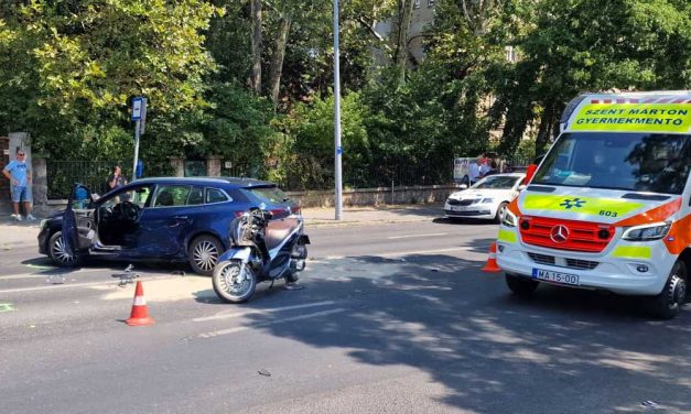 Egy pofátlan autós elgázolt egy motorost a Szent János kórháznál, úgy gondolta, a záróvonal rá nem vonatkozik