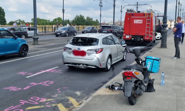 Csúnya baleset a Margit hídon, hatalmas a torlódás a budai oldalon