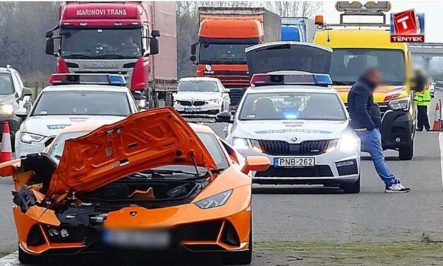 Kisbusszal ütközött a Lamborghini – Totálkárosra tört a luxusautó az M5-ös autópályán