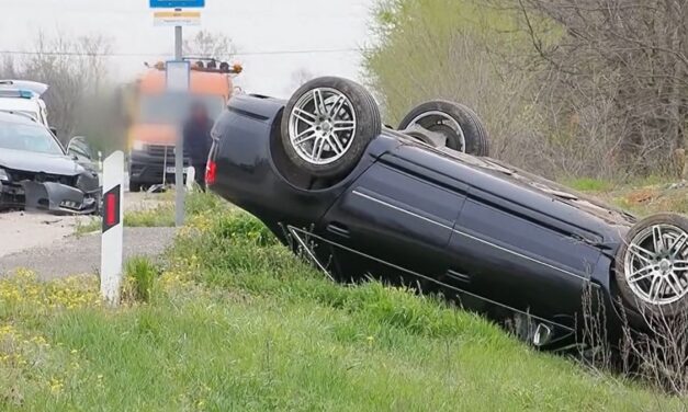 Egy várandós kismama balesetezett Bajánál – videó