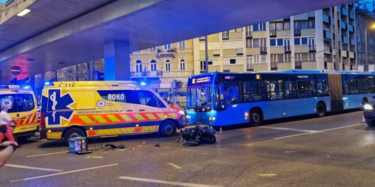 Csaknem tragikus figyelmetlenség – nem állt meg a piros lámpánál, belészaladt a motoros futár a Keleti pályaudvarnál
