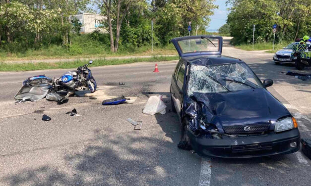 Durva baleset a Balatonnál: mentőhelikopterrel kellett kórházba szállítani a motorost