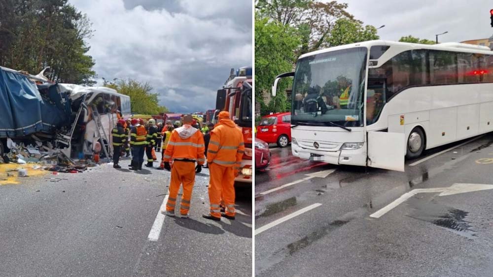 Ugyanannak a cégnek a buszai baleseteztek Szlovákiában és a Széll Kálmán téren is