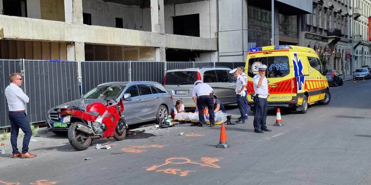 Ez már hihetetlen, megint egy súlyos motoros baleset, ezúttal Budapest belvárosában