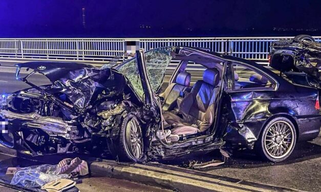 Brutális halálos baleset a budapesti Árpád hídon – letarolta a Mercedes a szabályosan közlekedő kerékpárost, majd ütközött egy BMW-vel – helyszíni fotóinkkal