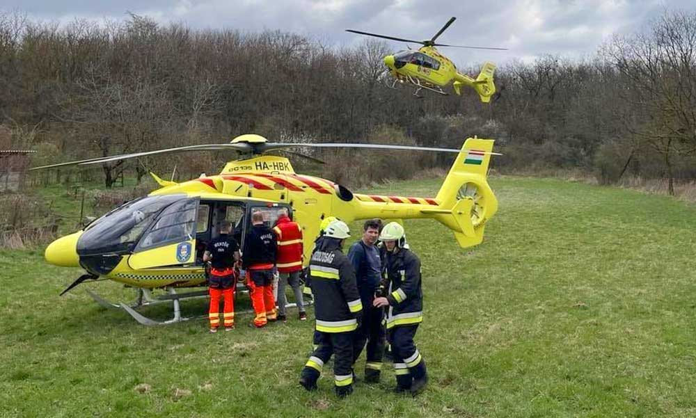 Tömegbaleset Izsáknál: 1 ember meghalt, 11-en megsérültek, a helyszínre több mentőhelikopter érkezett