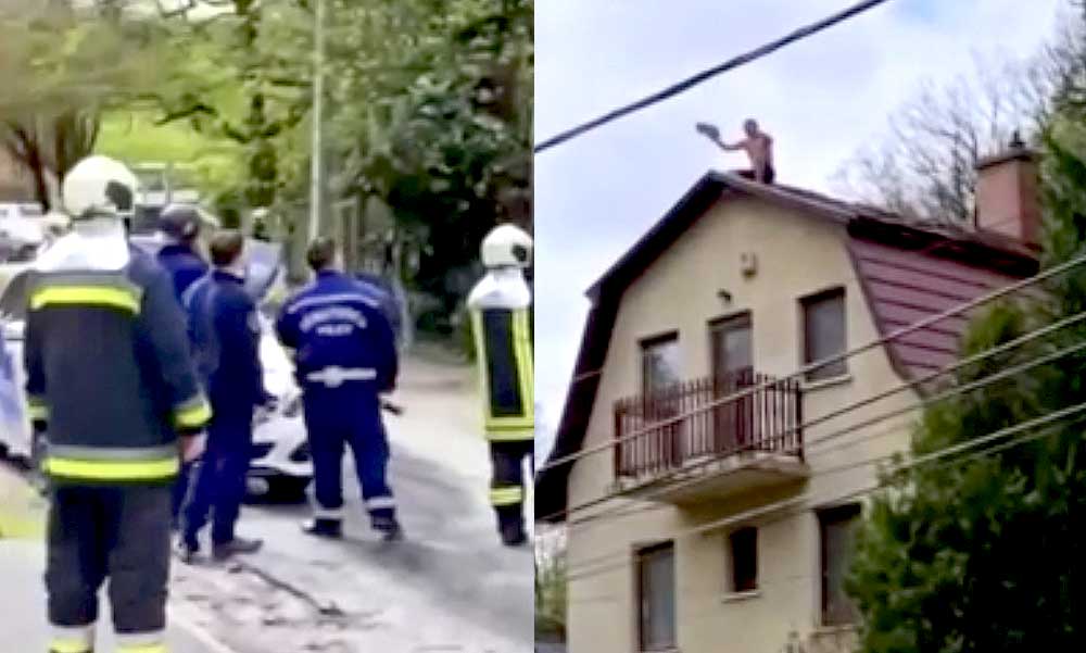 Rugdosta a bejárati ajtót az őrjöngő férfi, bemászott a jakuzziba aztán ledobálta a cserepeket a tetőről – itt a VIDEÓ a diósdi ámokfutó őrjöngéséről
