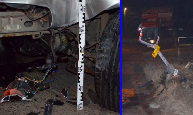 Vasúti baleset Komáromnál: két tehervonat szakította ketté az átjáróban elakadt autót