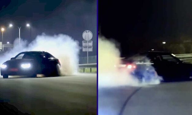 Illegális gyorsulási verseny és driftelés a gödi Samsung akkugyárnál, a rendőrség már rajta van az ügyön, az elkövetők autóit akár el is kobozhatják